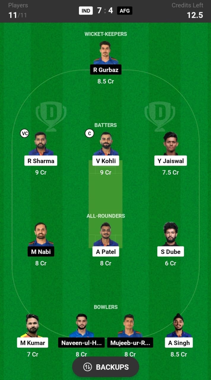 IND VS AFG 3rd T20I Dream11 Winning Captain & Vice Captain