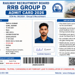 Railway RRB Group D Admit Card 2026